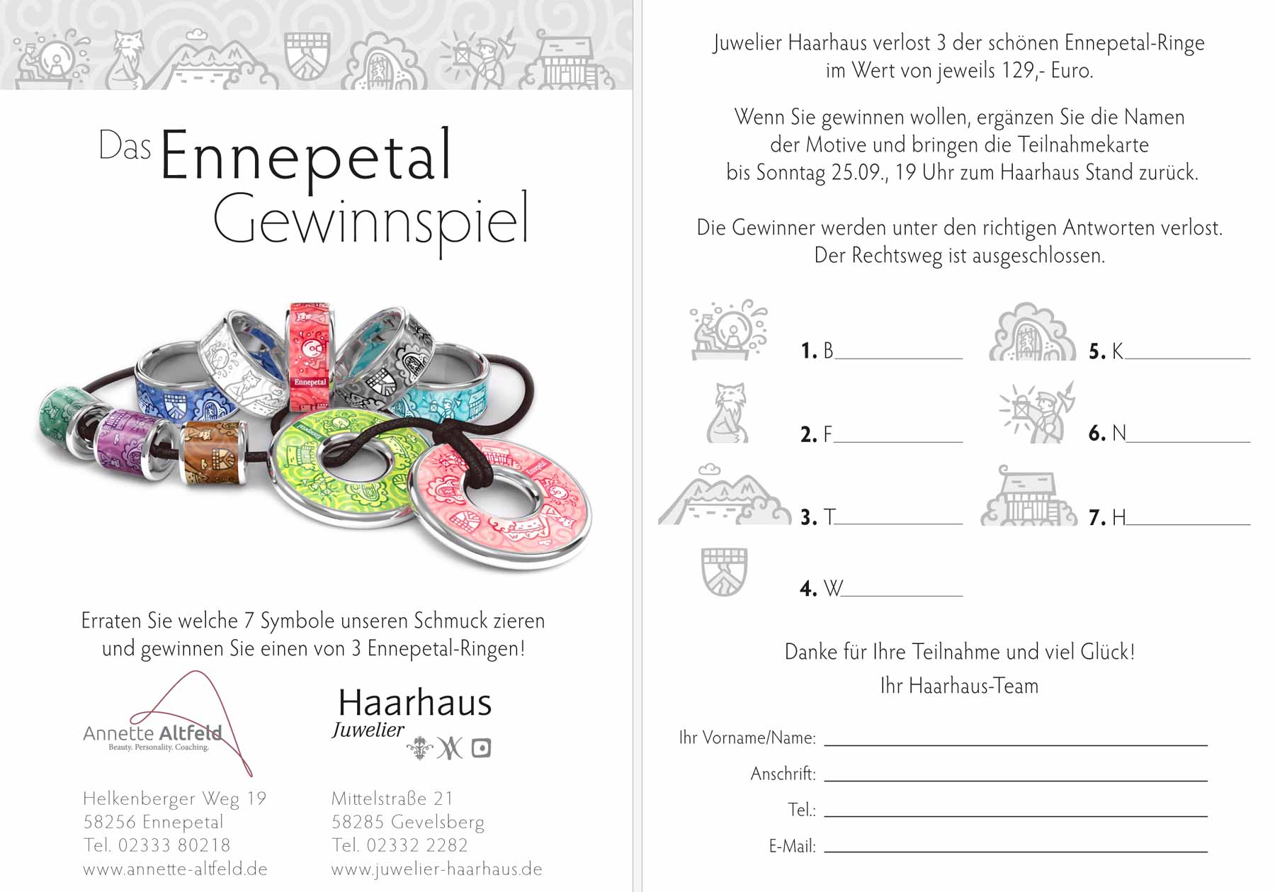 Zebra Design Postkarte mit minimalistischem Gewinnspiel-Layout