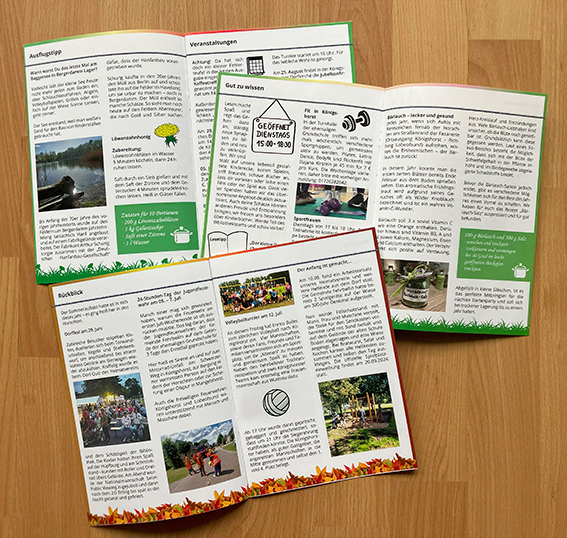 Editorial Design: Innenseiten der Dorfzeitung „Horschter Dorfgezwitscher“