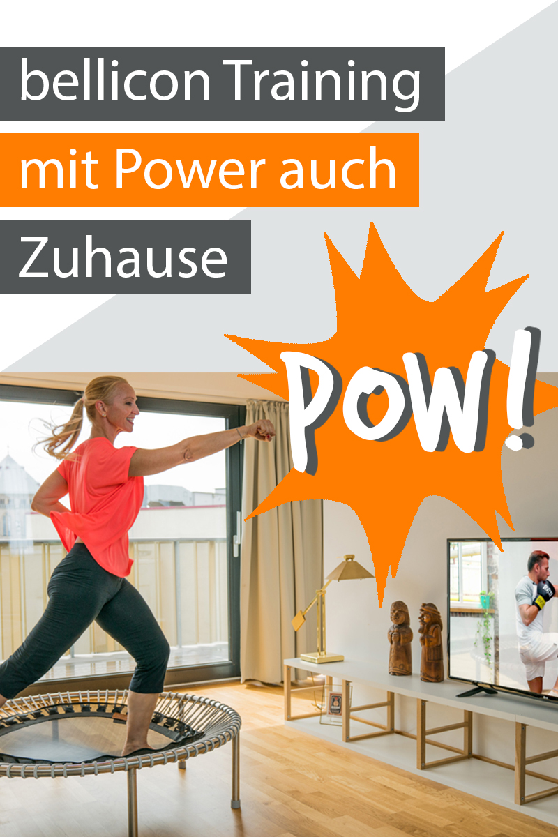 Pinterest-Post für bellicon Home, Hometraining mit Trampolin